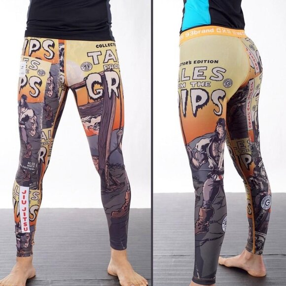 Jiu Jitsu 93 brand  Graphic Print Tales of the Grips Leggings Men Size Large - Picture 1 of 8